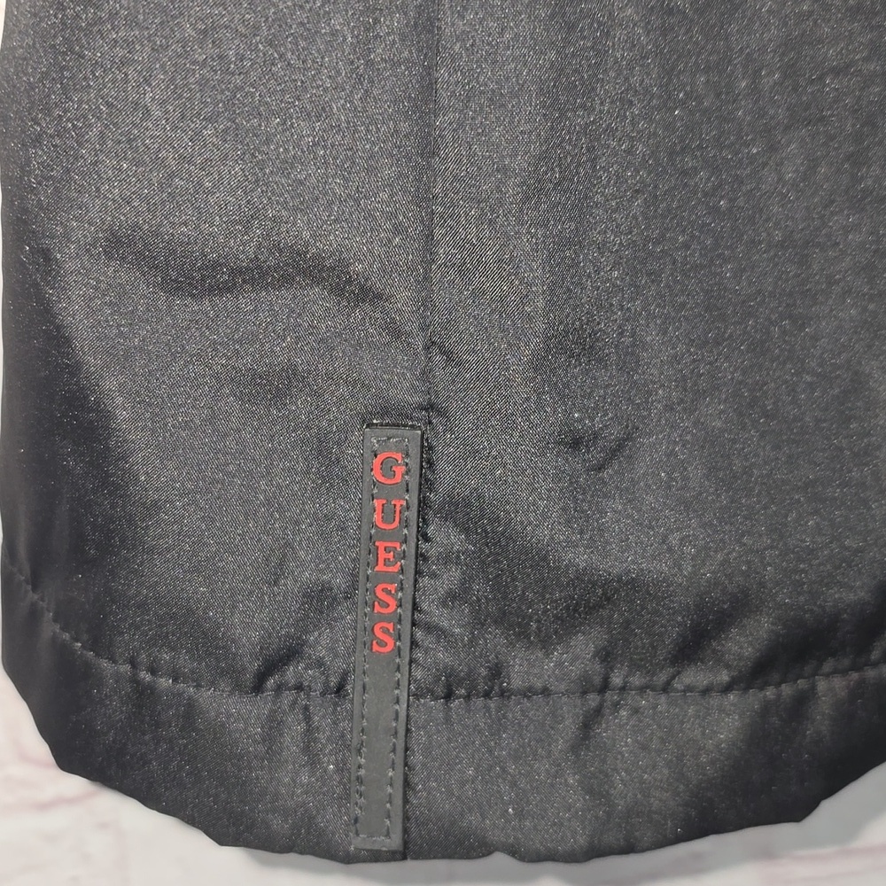 Guess Waterproof Rain Jacket Hoodie Vel-cro Neck Double Zipper Womens Size Small - Picture 13 of 16